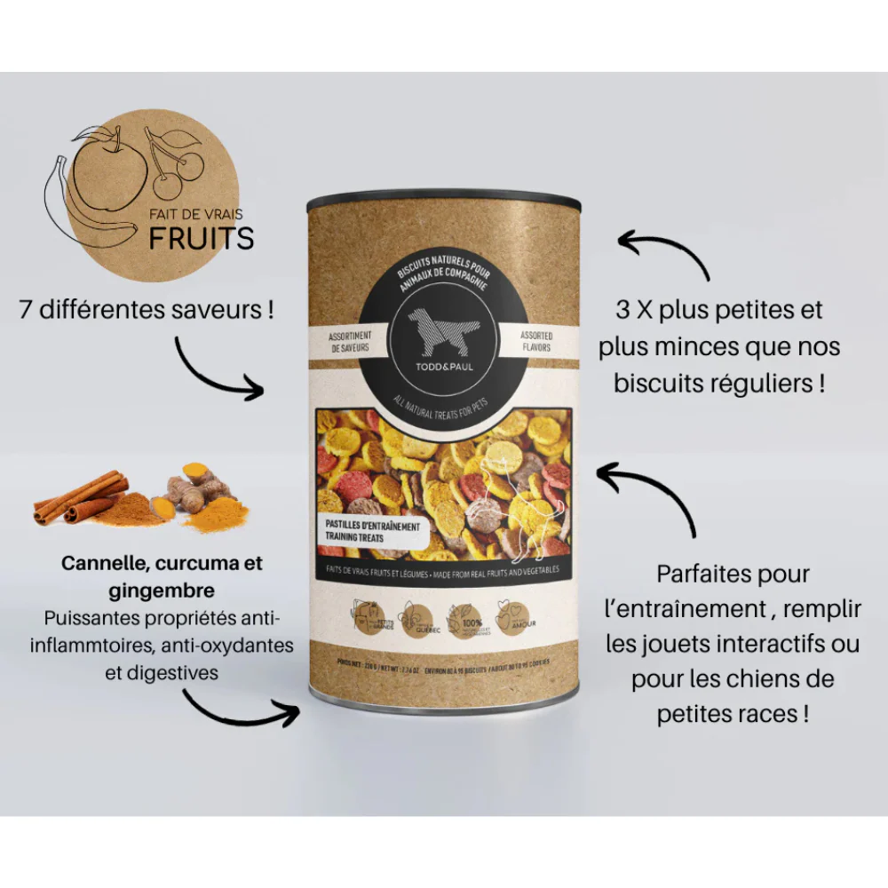 TODD & PAUL, Pastilles d'entrainement végétariennes, Saveurs assorties, Pour chien,240g – Image 2